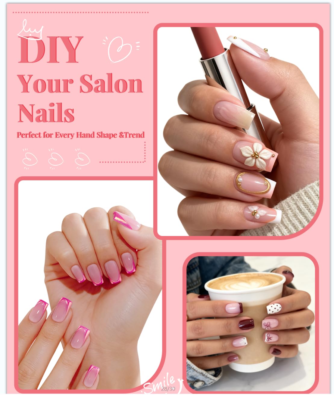 MORGLES nail tips with handle design to speed up sizing and DIY manicure.