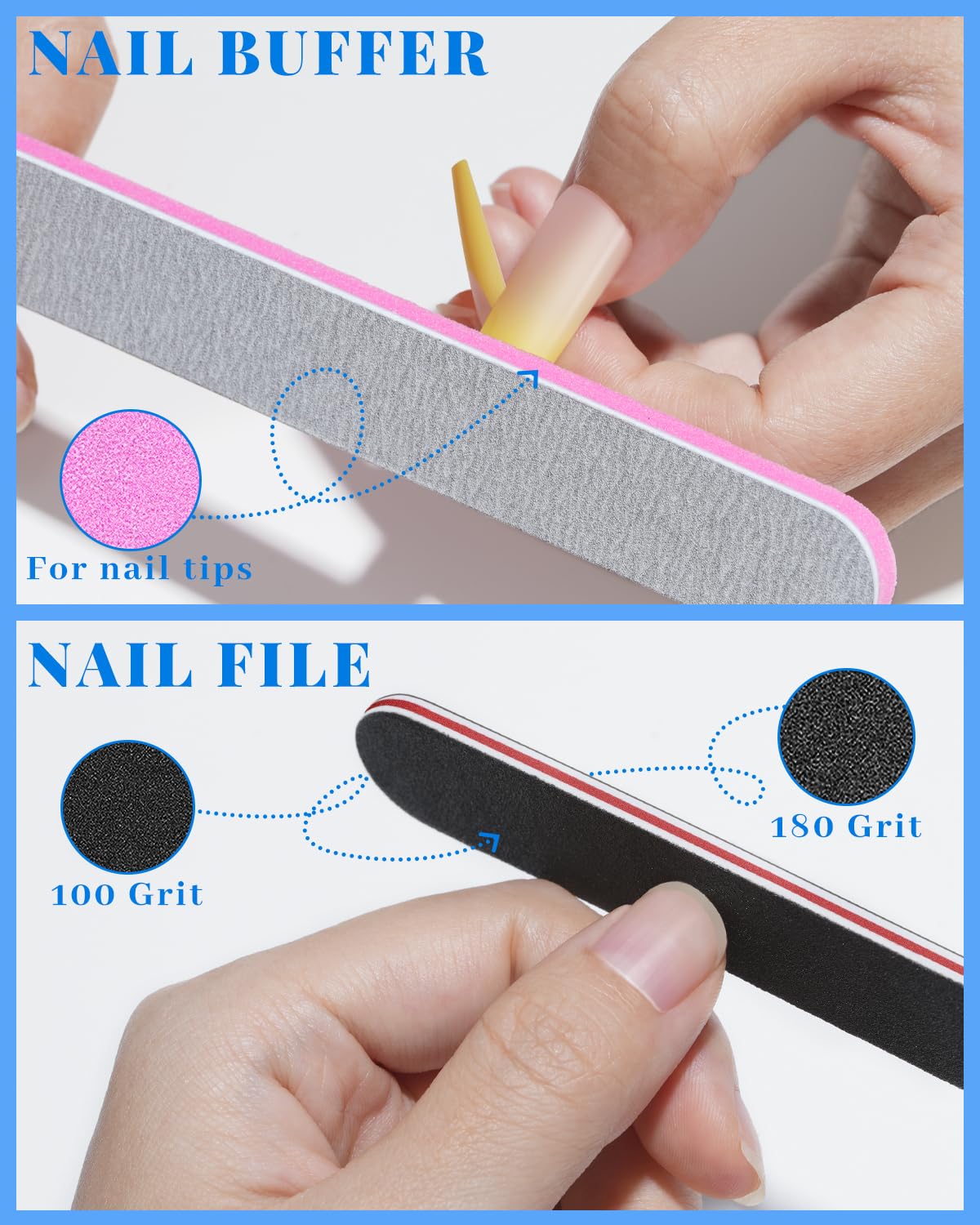 MORGLES nail tips in use showcasing versatile shapes and style.
