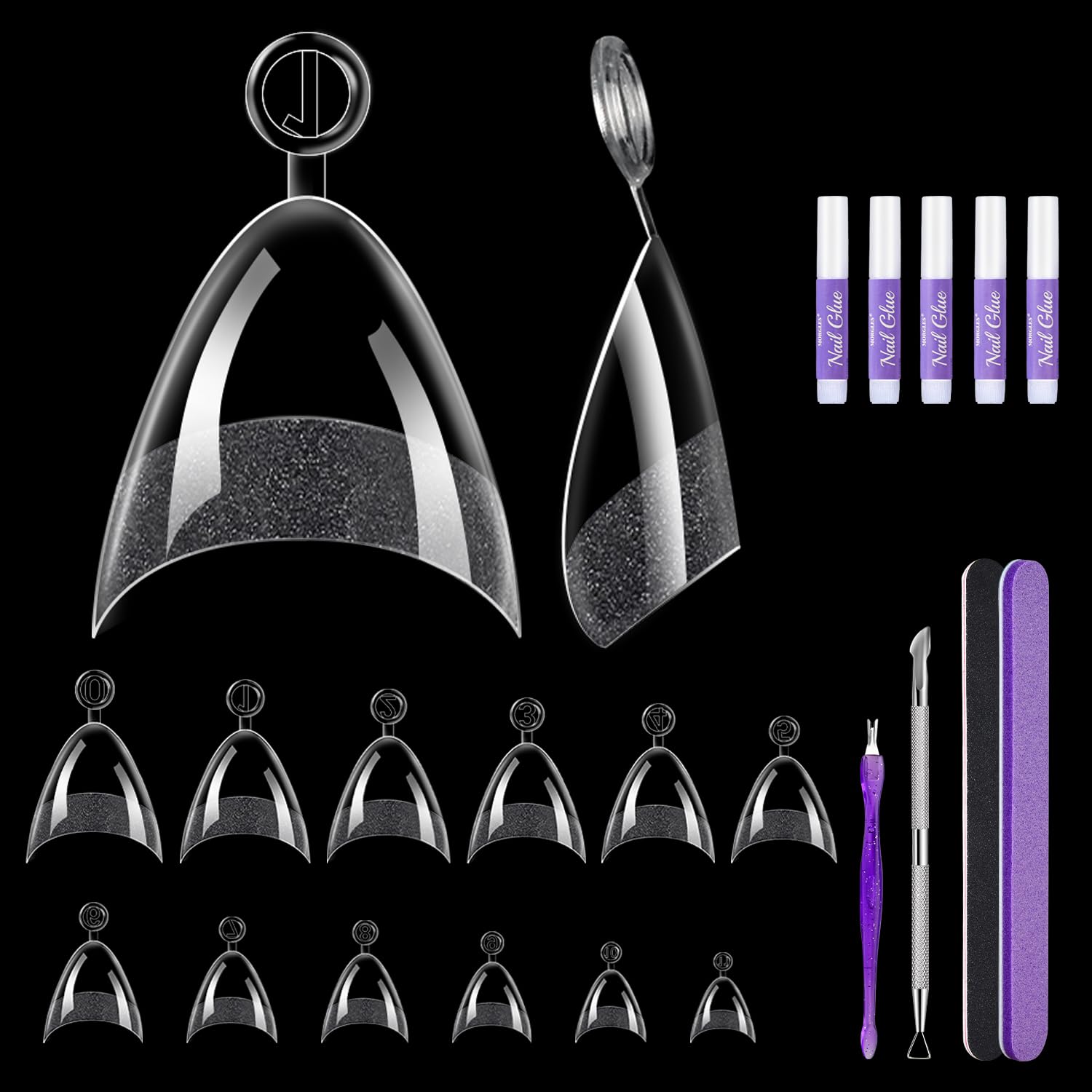 MORGLES short almond nail tips 240pcs for quick at-home extensions