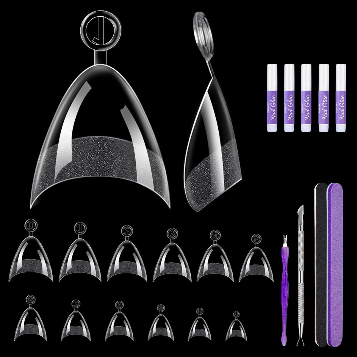 MORGLES short almond nail tips 240pcs for quick at-home extensions