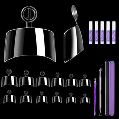 MORGLES short square nail tips 240pcs kit for at-home nail extensions and long-lasting wear.