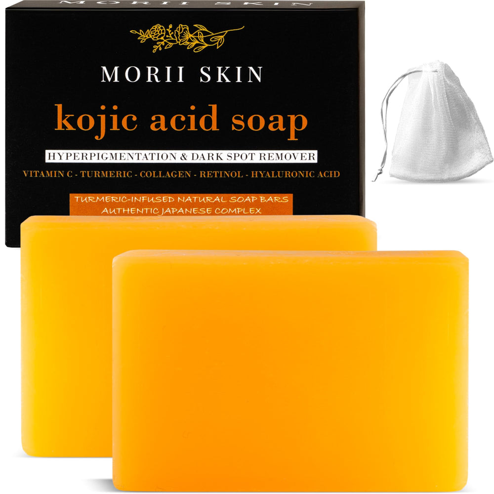 MORII SKIN organic turmeric soap bar for the face with kojic acid for an even-toned look.