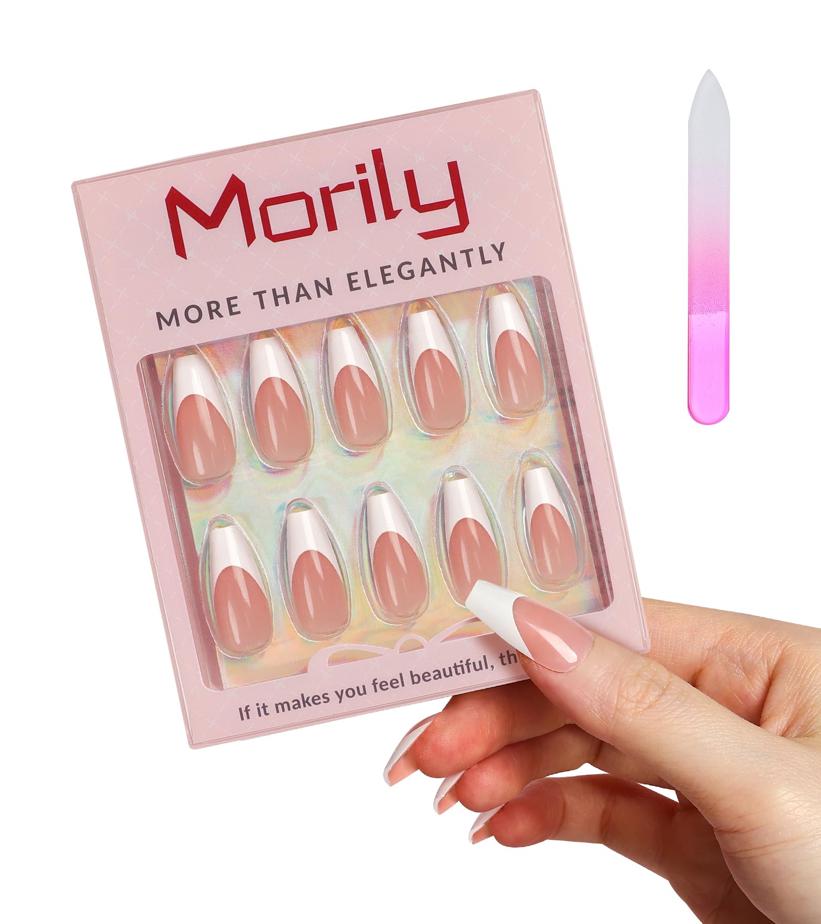 Morily long coffin thick press-on nails ready for quick, dramatic glam