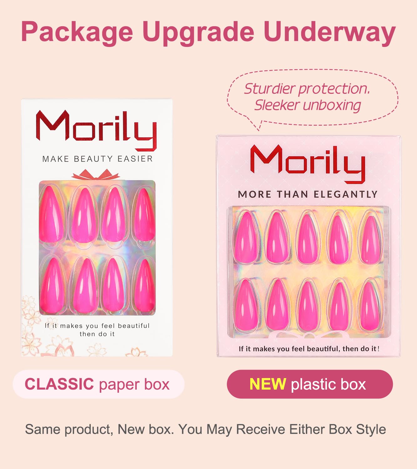 Morily medium length nails fit most nail beds for versatile styling