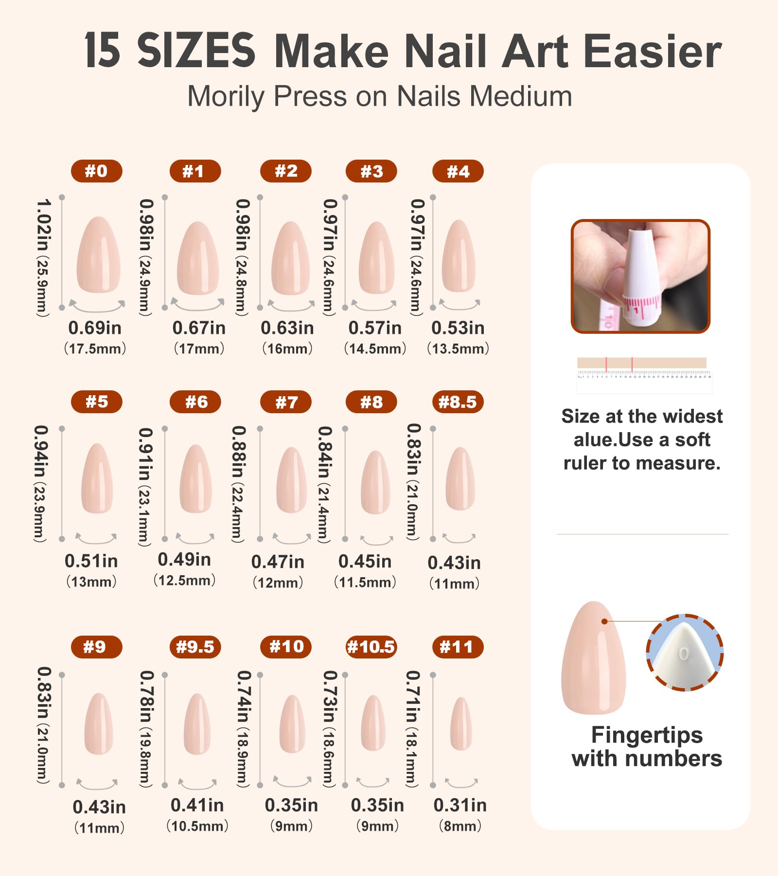 Includes 30 nails across 15 sizes for a tailored fit.