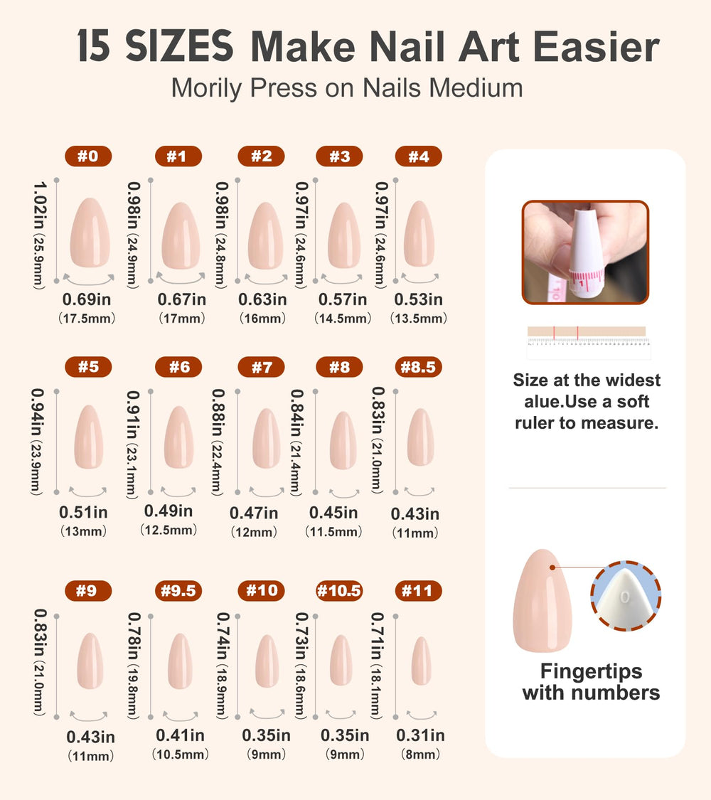 Includes 30 nails across 15 sizes for a tailored fit.