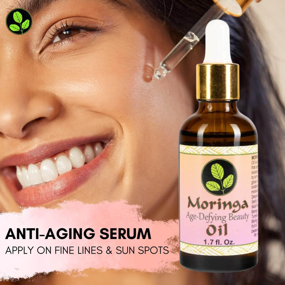 Moringa Energy Life Moringa Age Defying Oil daily routine application supports skin hydration
