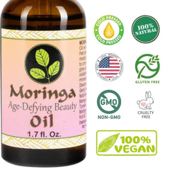 Moringa Energy Life Moringa Age Defying Oil ingredients blend features Ayurvedic plants for nourishing care