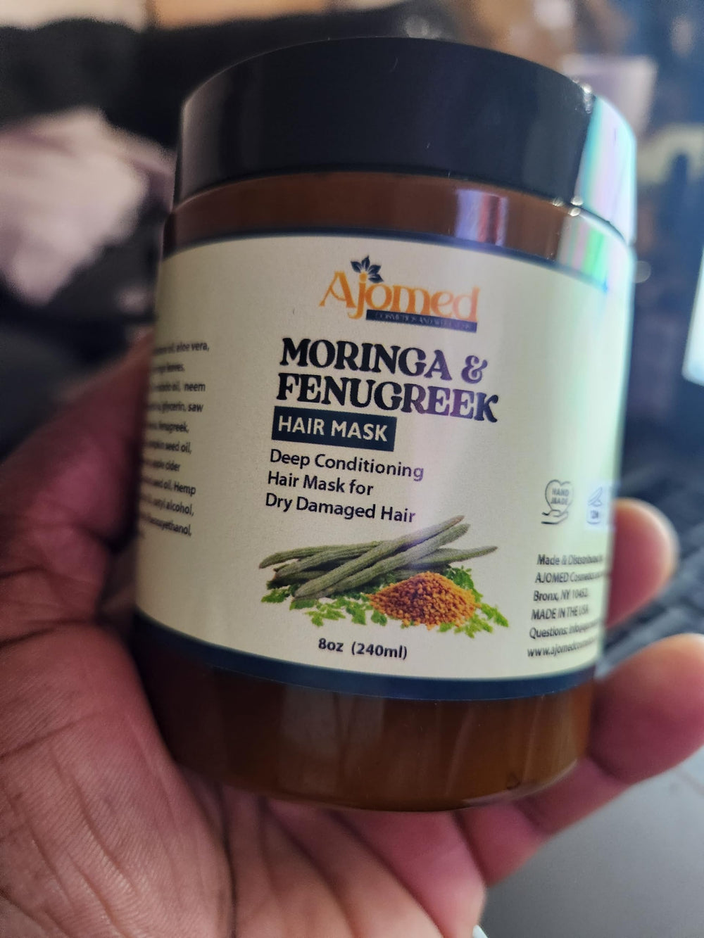Moringa & Fenugreek Hair Mask for dry hair helps reduce frizz and dryness