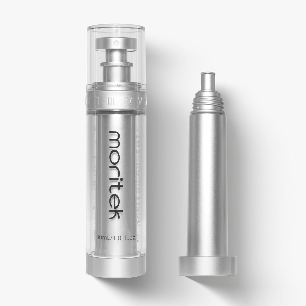 MORITEK Instant Face Lift Mist bottle closeup showing refreshing hydration for radiant skin
