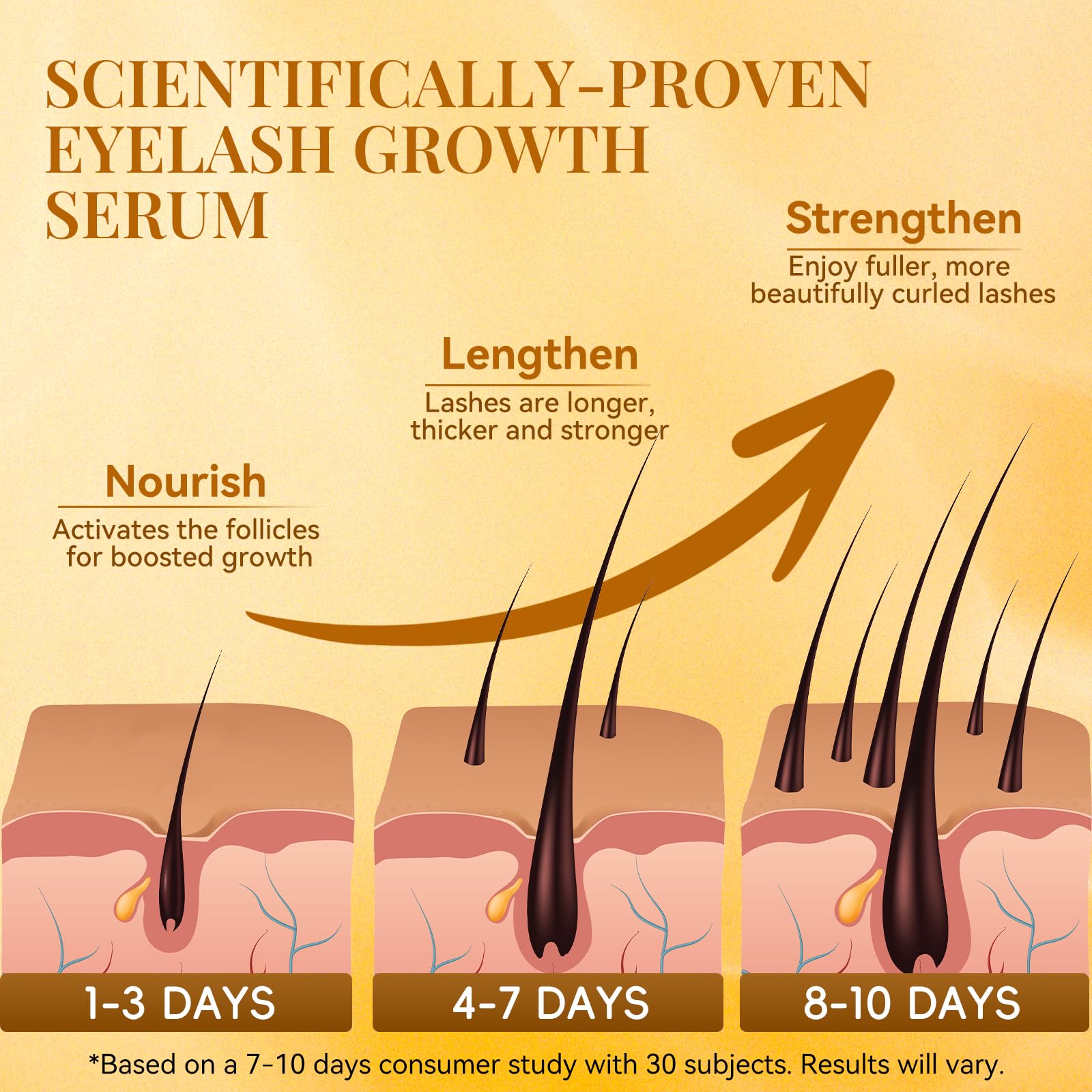 Morlok eyelash serum being applied along lash line for daily care
