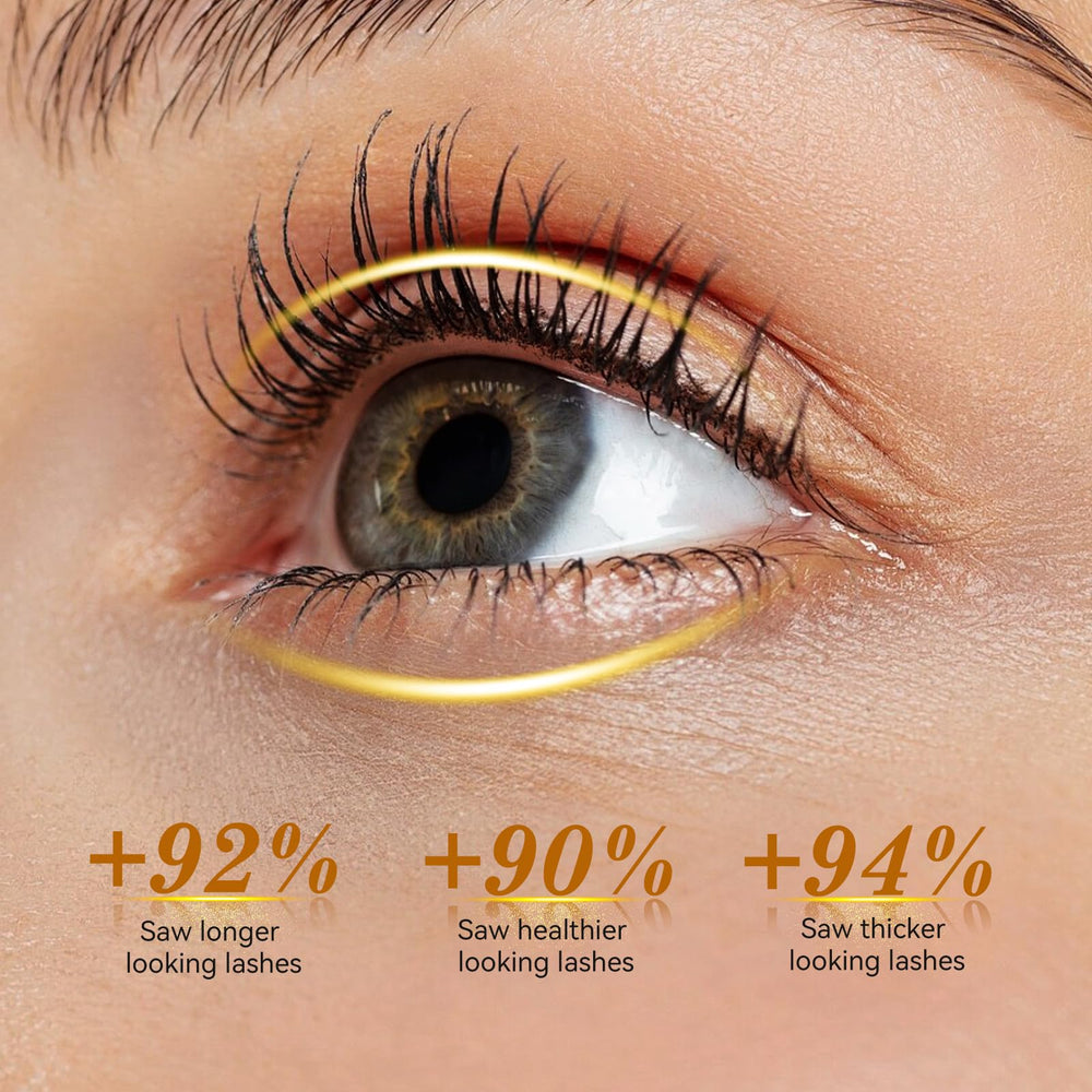 Morlok eyelash serum gel texture shows smooth, lightweight formula for gentle daily use