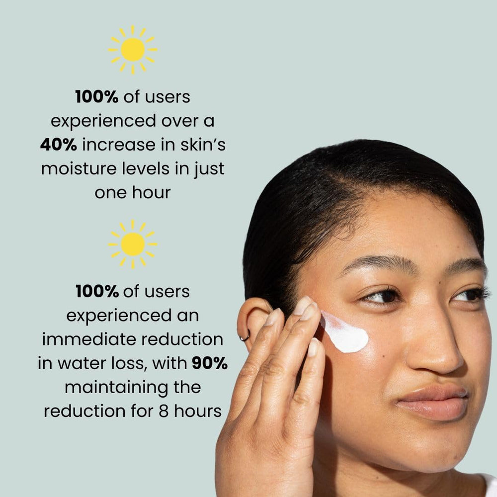 Morning Person squalane and aloe hydration in a lightweight moisturizer.