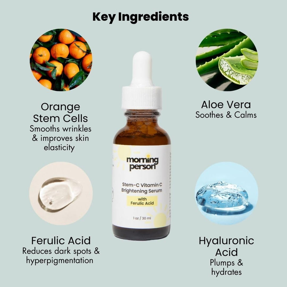 Morning Person Stem-C Serum ideal for morning routine, hydration support