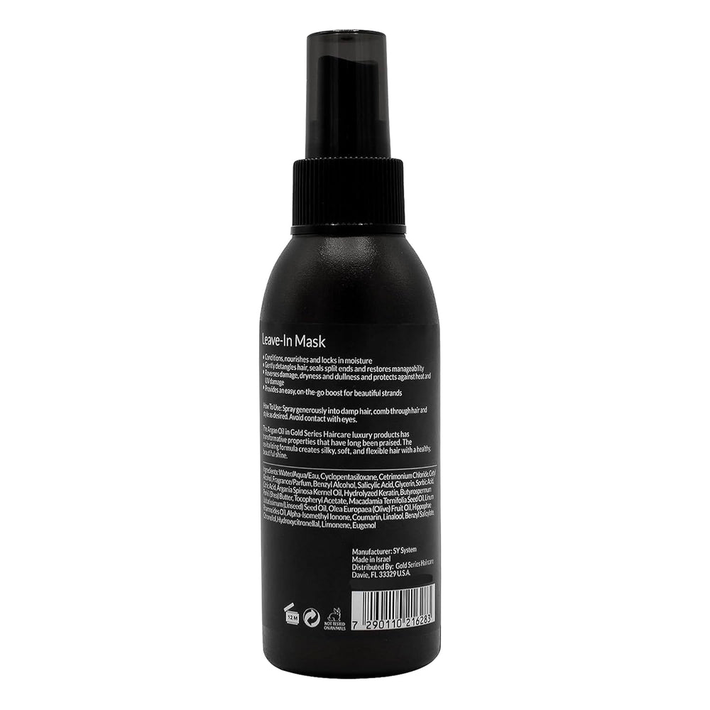Moroccan Gold Series Argan Oil Leave-In Spray for frizz control.