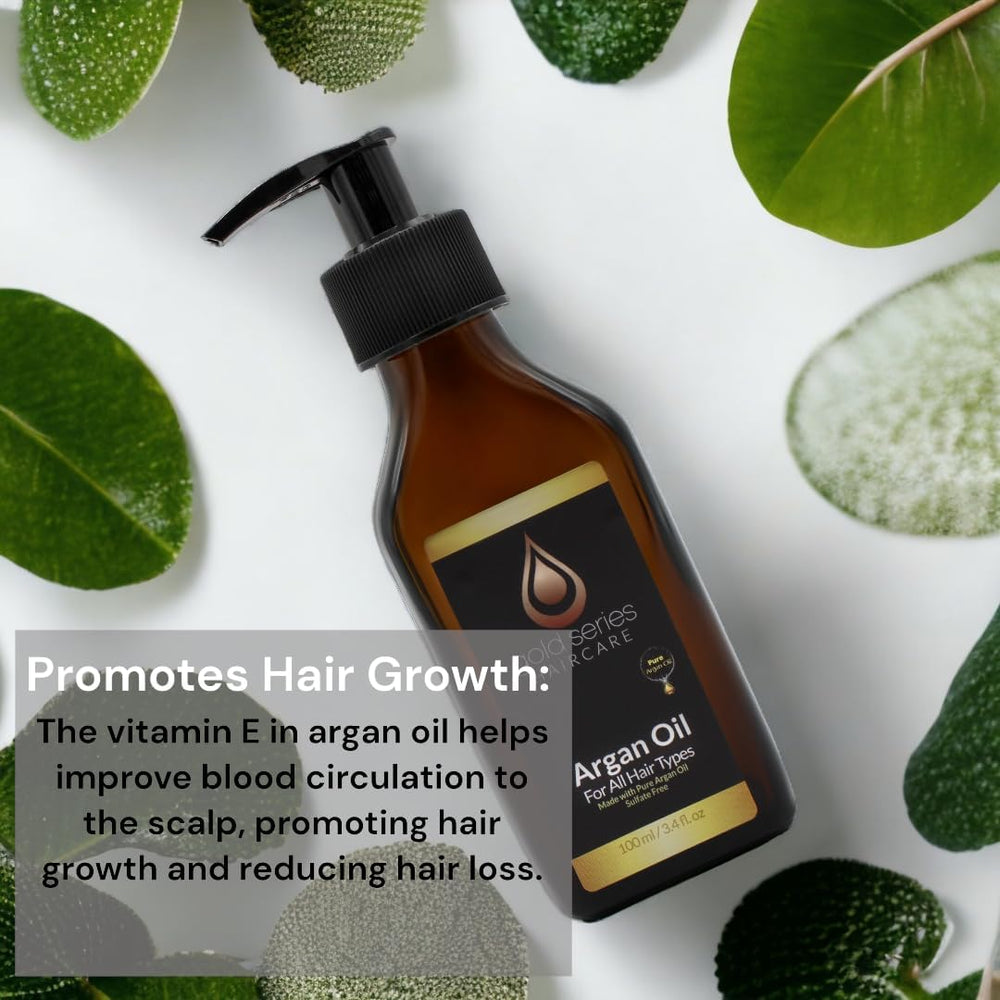 Moroccan Gold Series Argan Oil pour shows lightweight, non-greasy texture.