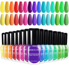 Morovan 15-bright-color nail polish set packaging for gifting