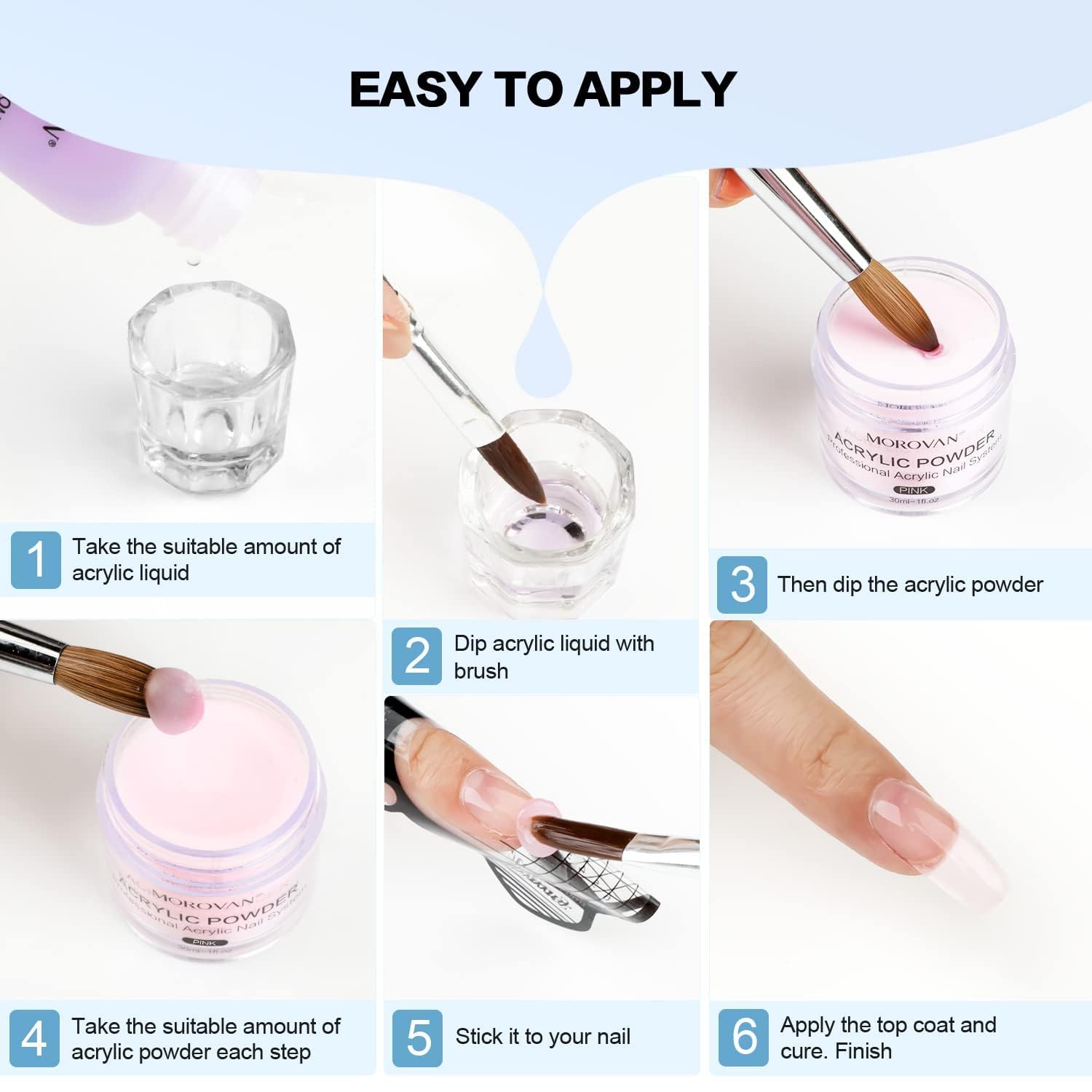 Morovan application on nail demonstrates beginner-friendly process and smooth finish