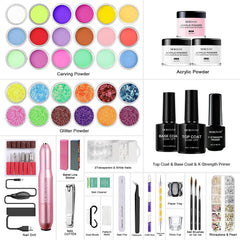Morovan 3-color acrylic powder set for versatile looks