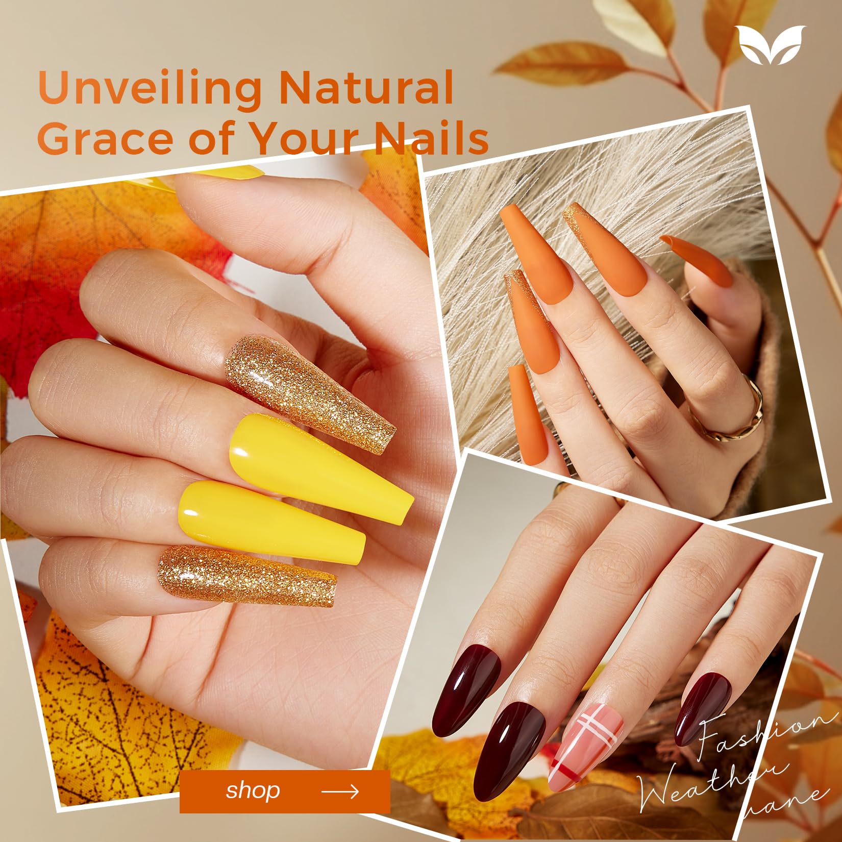 Morovan autumn maple leaf theme captures seasonal style for DIY nails.