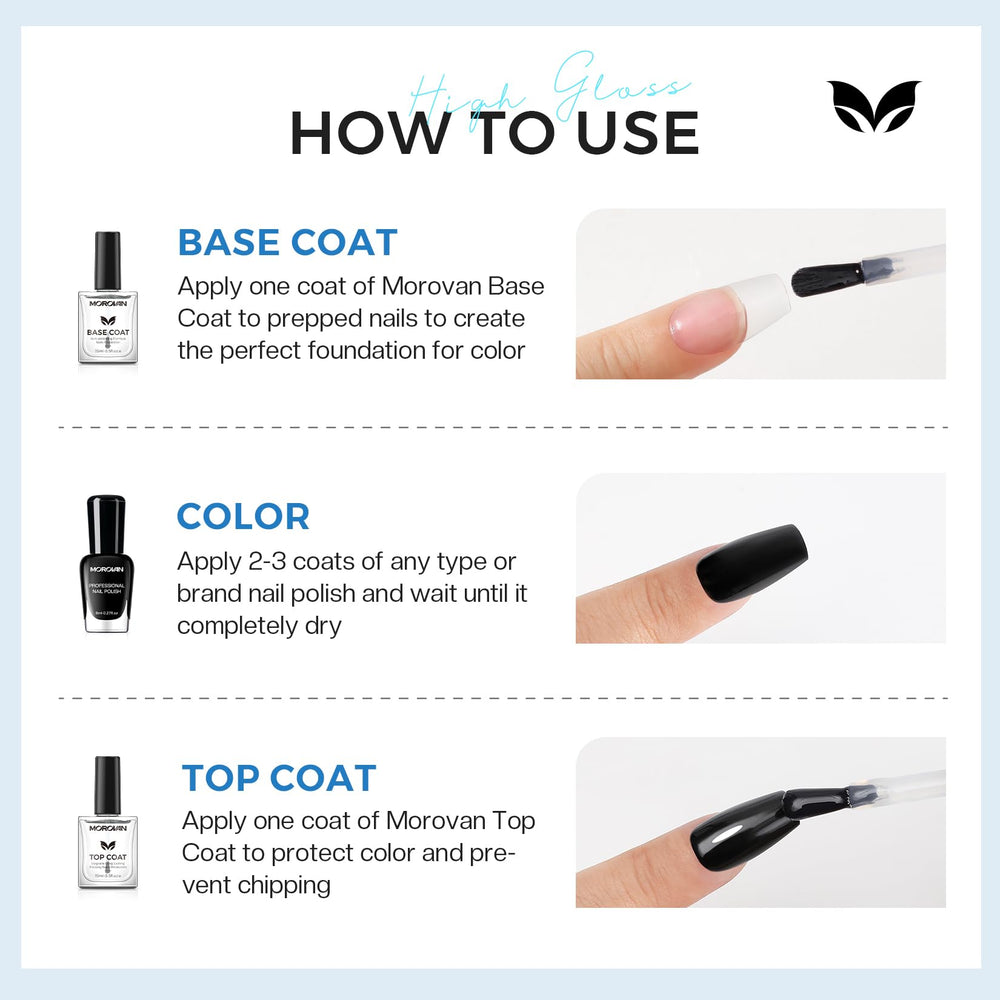 Morovan base top coat offers up to 28 days of wear