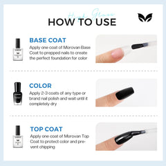 Morovan base top coat offers up to 28 days of wear