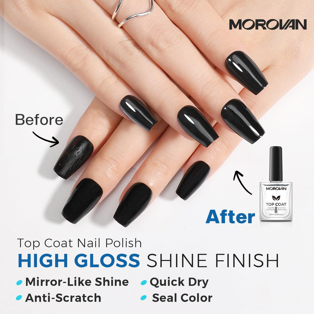 Morovan base top coat ideal for nail art with any polish