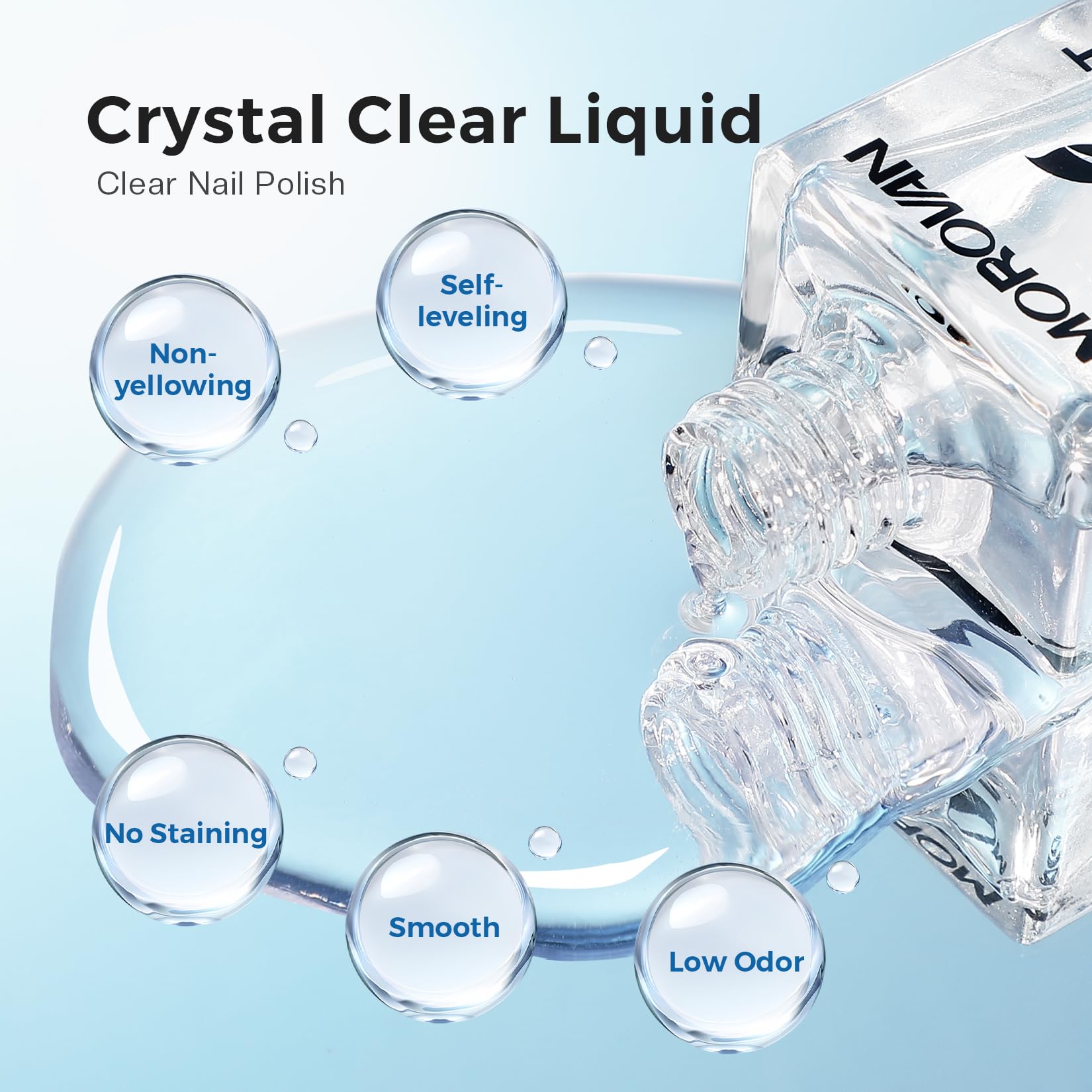 Morovan base top coat provides easy removal with a glassy finish