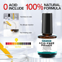 Morovan Bond Primer bottle illustrates acid-free bonding for gel nails.