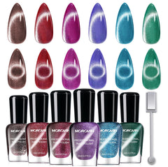 Morovan cat-eye nail polish set with magnet for effortless magnetic designs