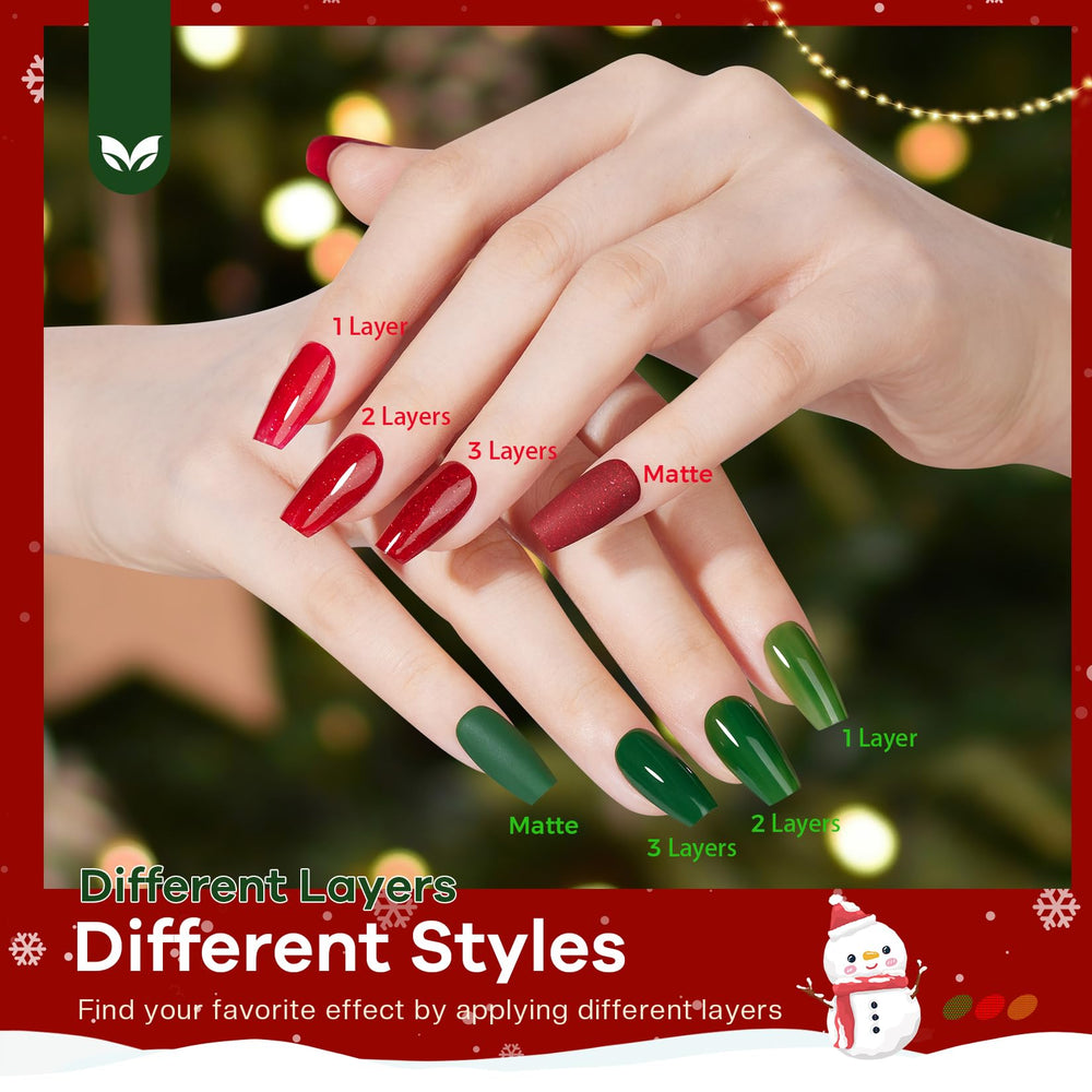 Morovan Christmas nail polish set demonstrates quick-dry formula for on-the-go manicures.