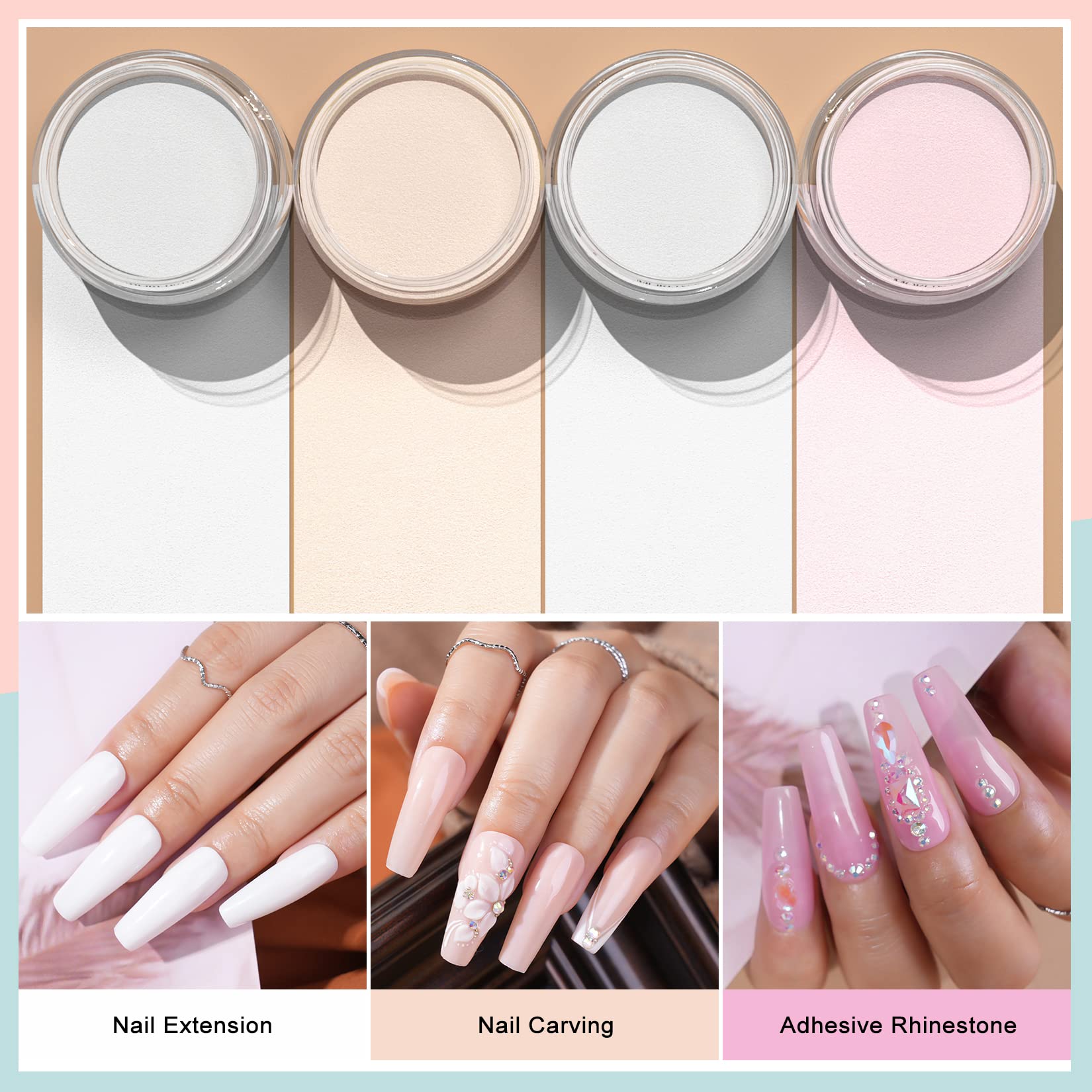 Morovan clear acrylic powder provides smooth base for natural-looking extensions