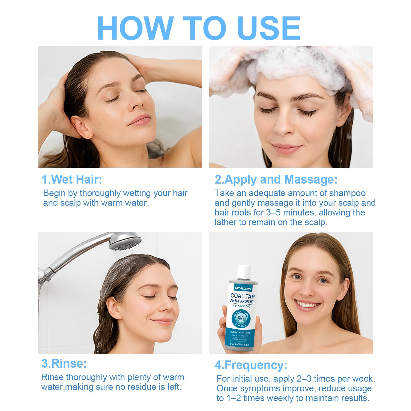 Morovan Coal Tar Shampoo on shelf signals professional-grade dandruff care.