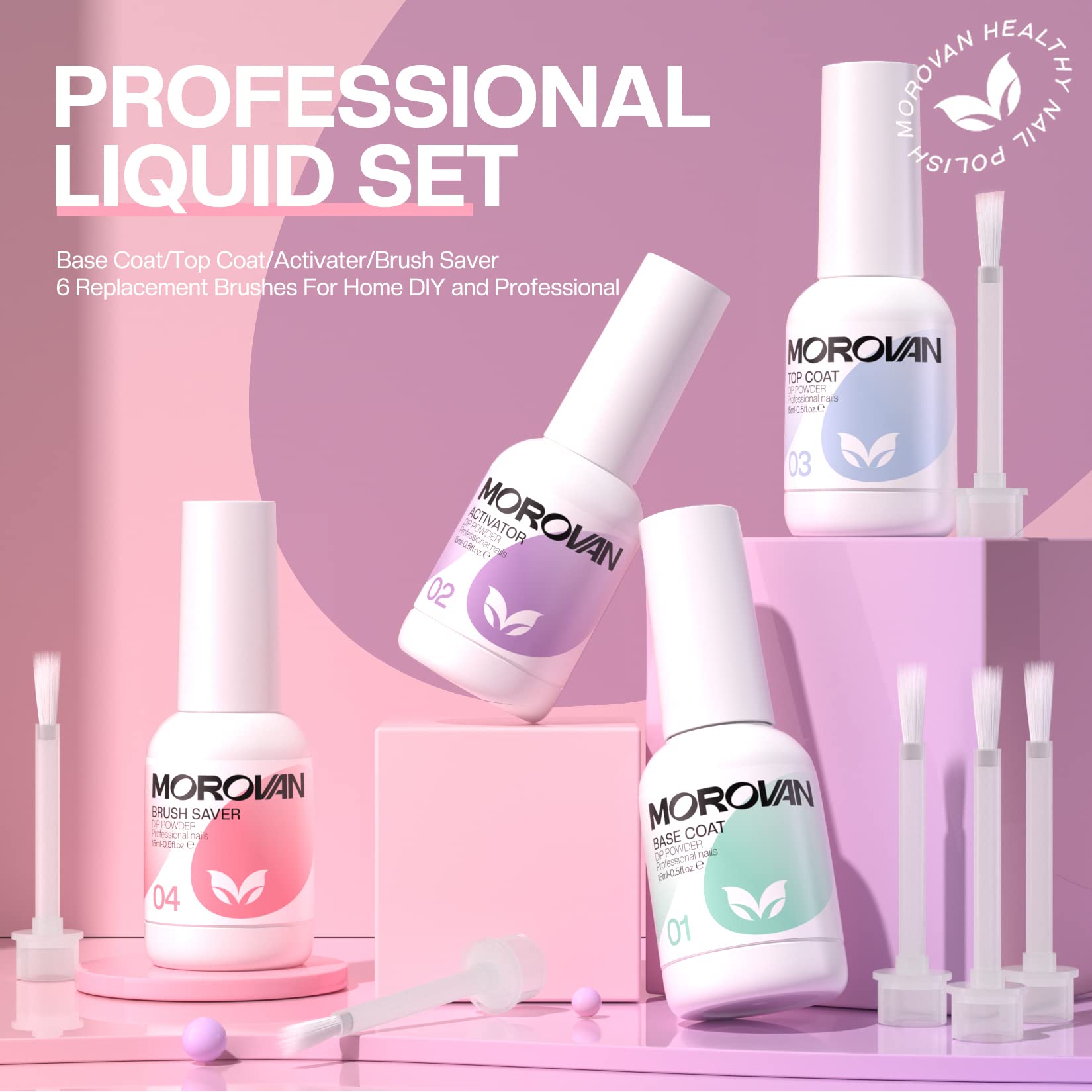 Morovan dip nail kit display inspiring at-home manicures