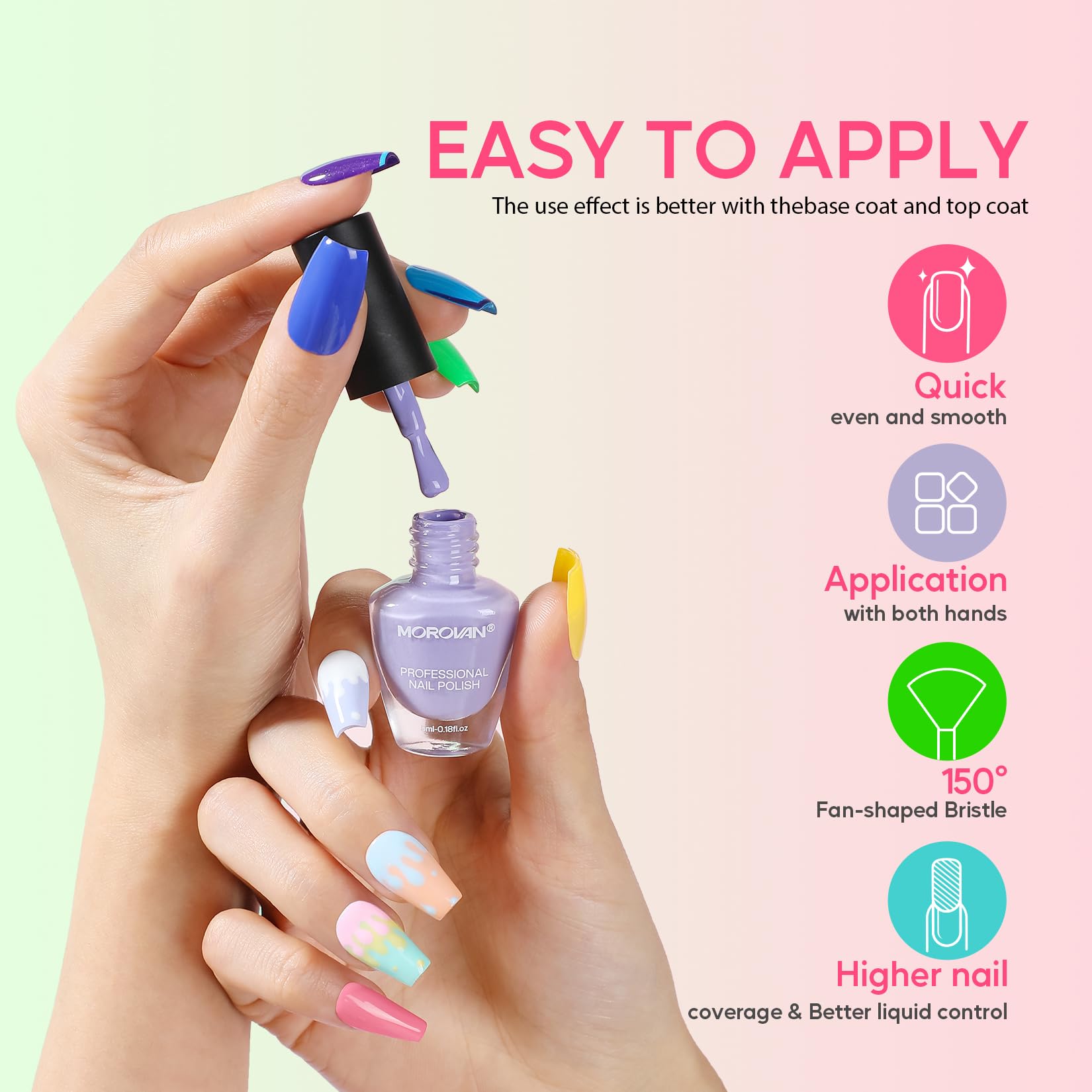 Morovan fast-drying formula helps quick, chip-resistant manicure
