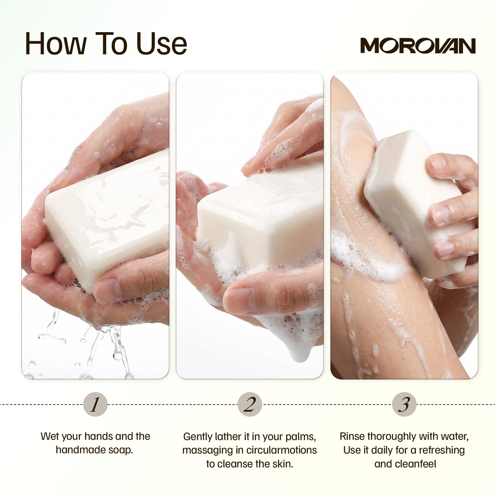 Morovan Goat Milk Soap bar features eco packaging and gift-ready presentation
