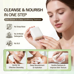 Morovan Goat Milk Soap bar lather close-up shows creamy, nourishing foam