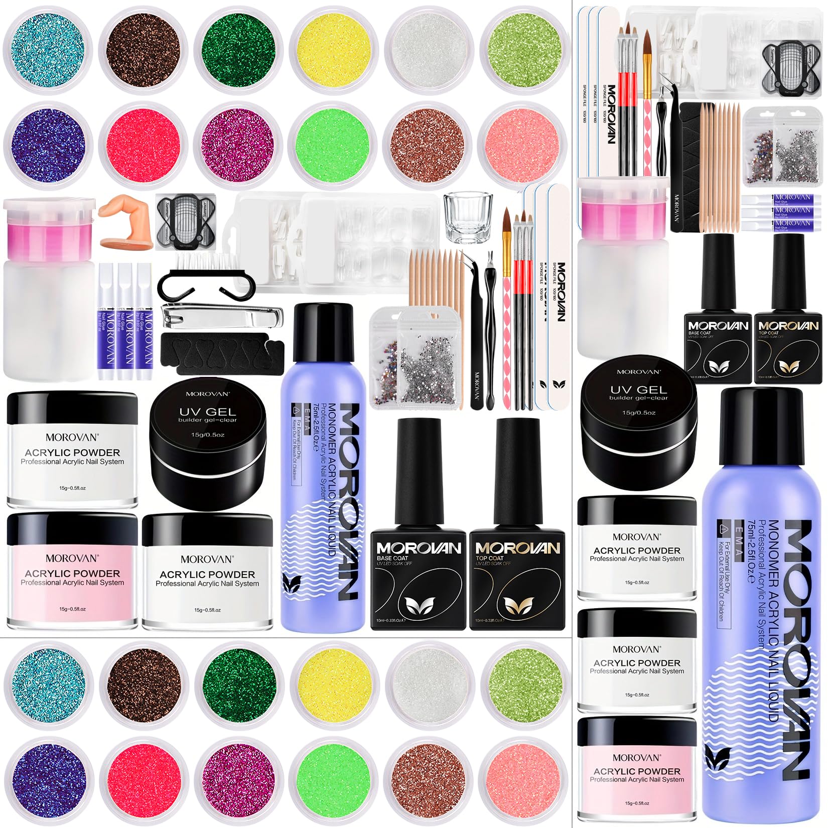 Morovan monomer liquid bottle for acrylic nail applications and smooth blends