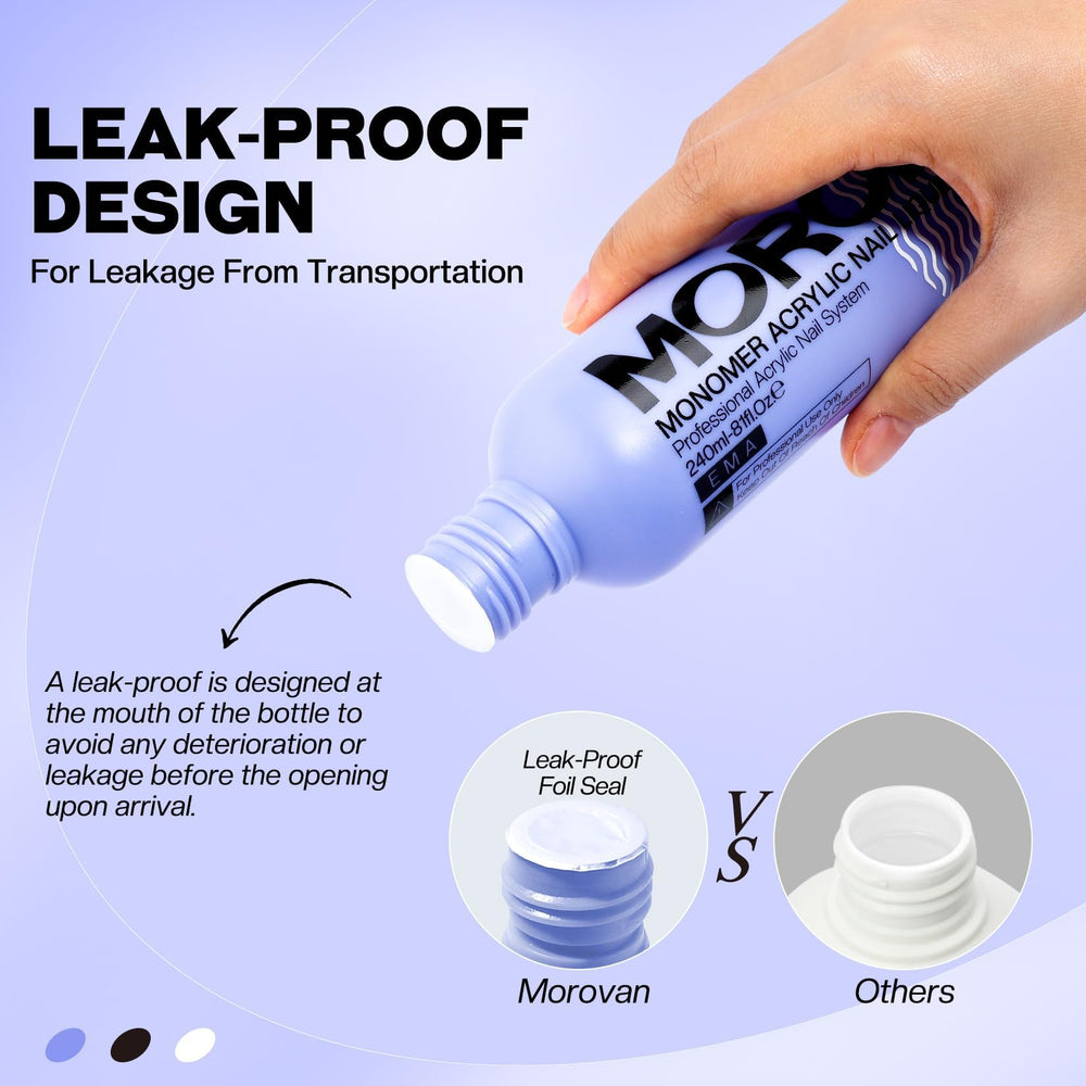 Morovan Monomer Nail Liquid 8oz FDA-compliant MMA-free option