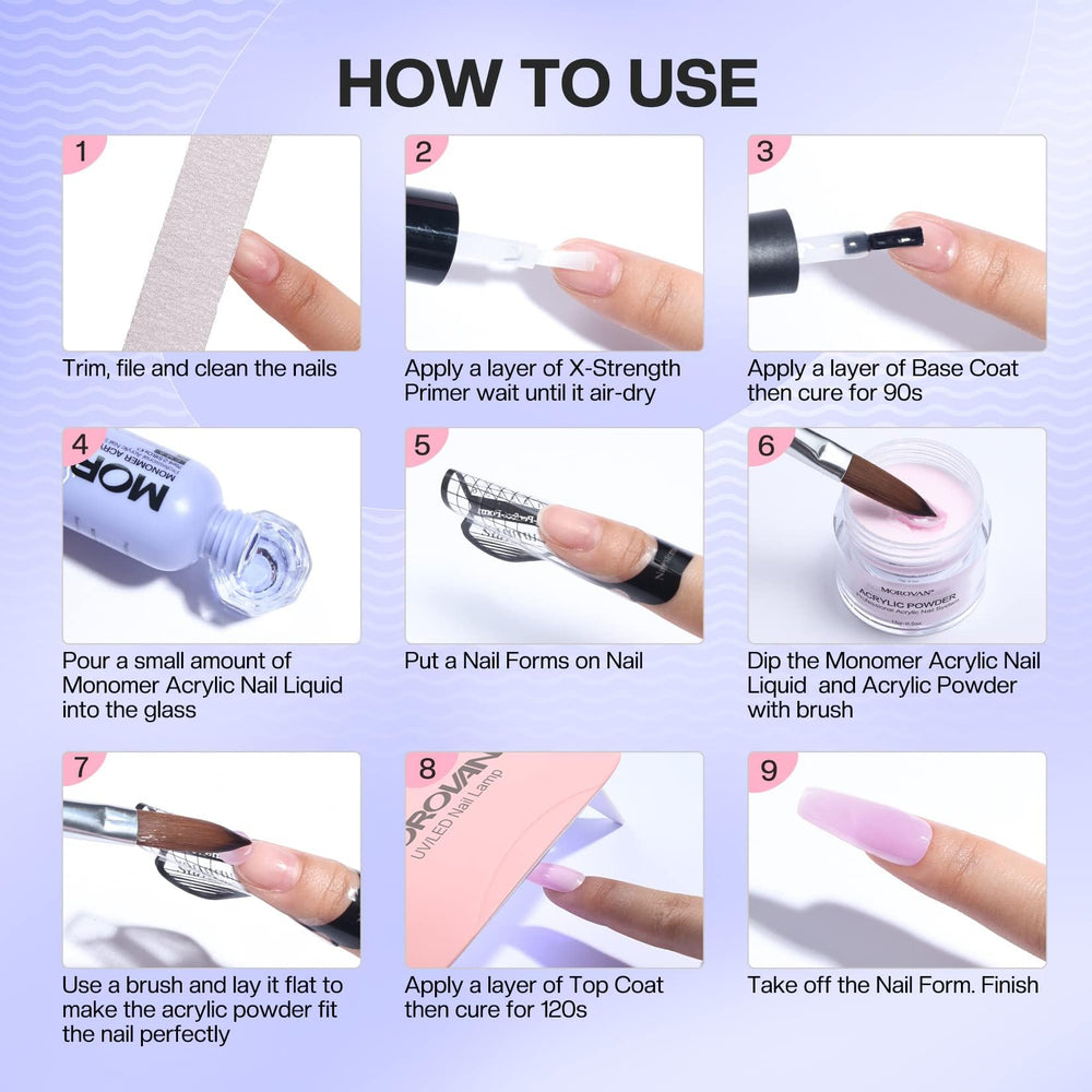 Morovan Monomer Nail Liquid 8oz ideal for pros and DIY nails