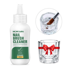 Morovan Nail Art Brush Cleaner in action removing residue from brushes.