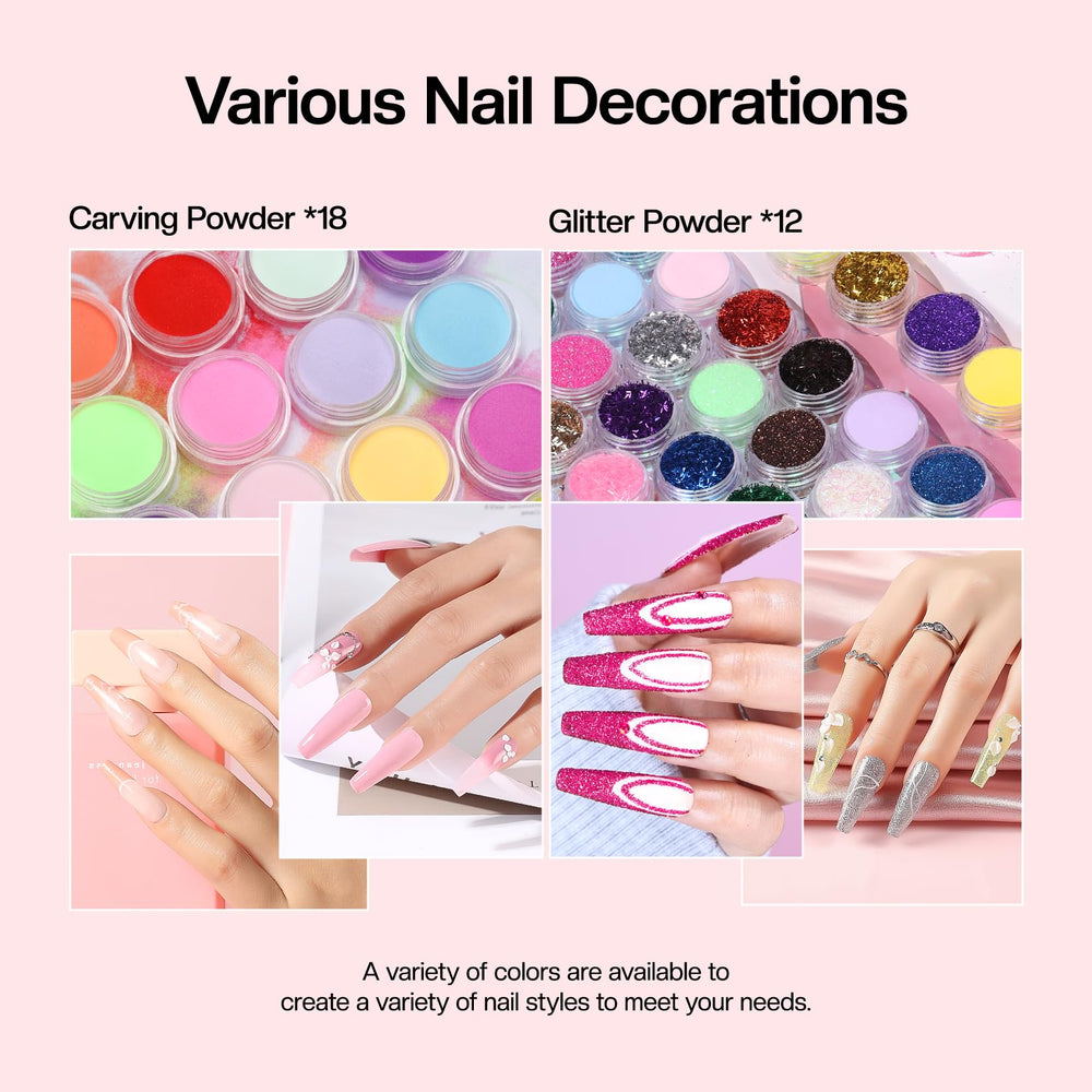Morovan nail art design possibilities, including 3D flowers and rhinestones.
