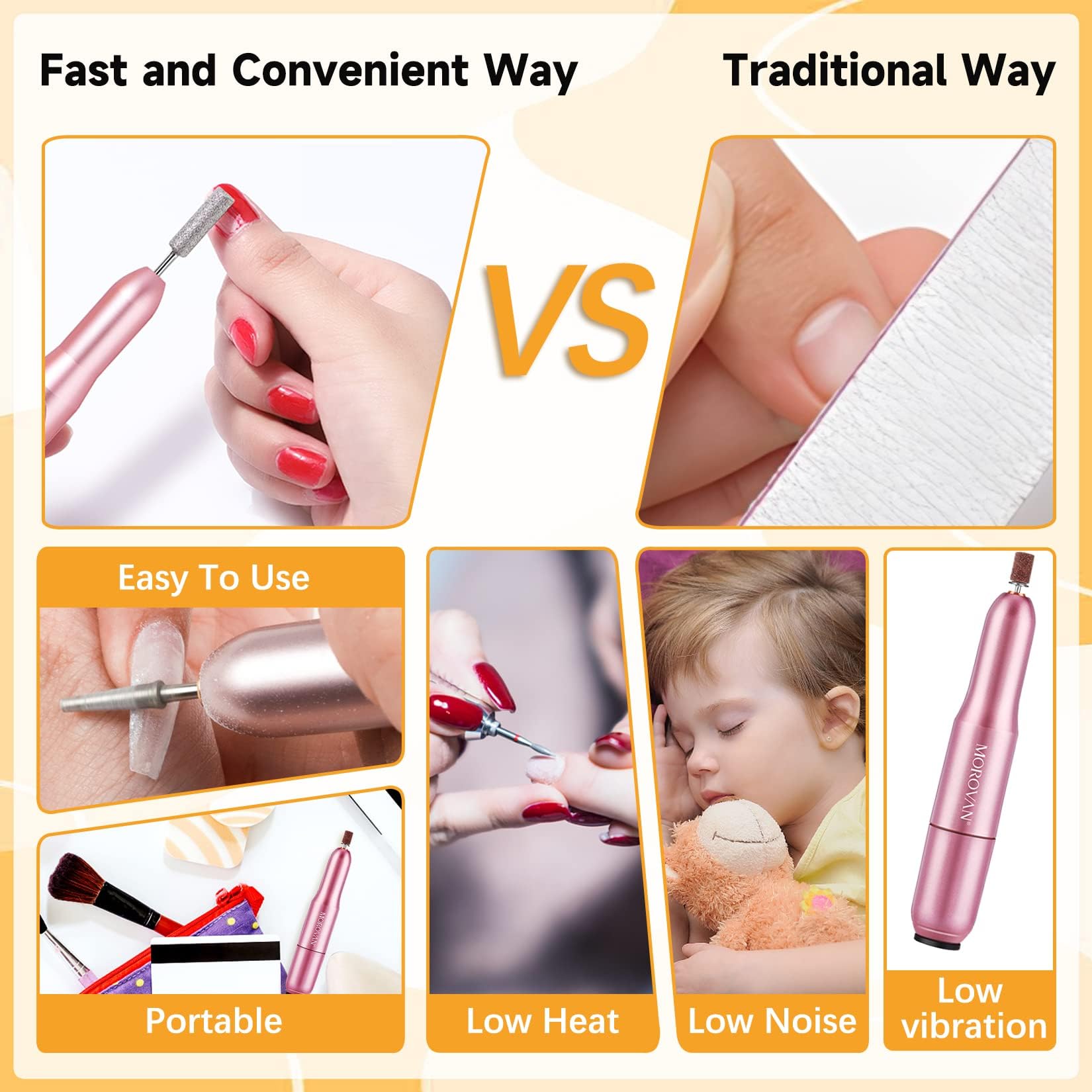 Morovan essential nail art tools for shaping and detailing
