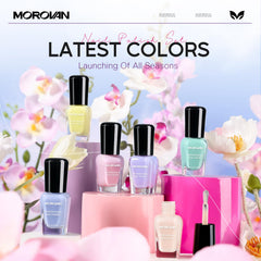 Morovan nail polish color palette swatch highlights mixable shades for creative manicures.