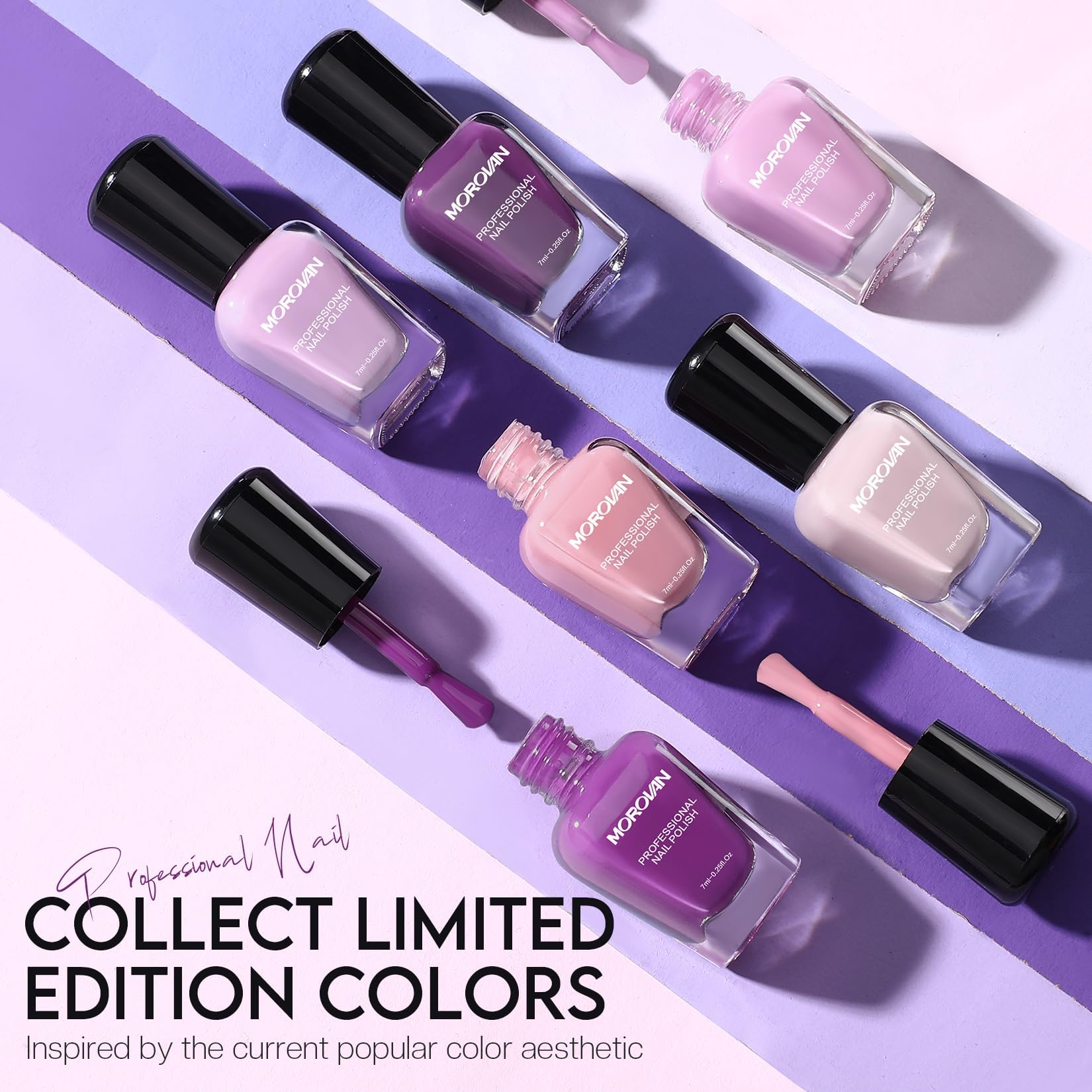 Morovan 0.25oz bottle highlights rich purple hue for easy wear.