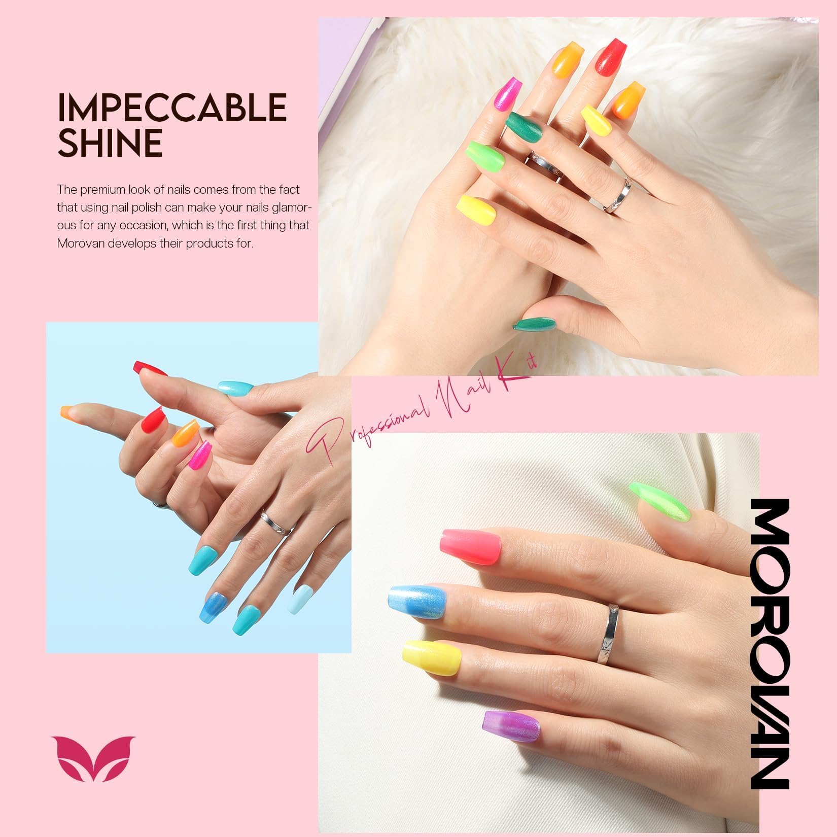 Morovan nail polish set compact packaging for on-the-go touch-ups.