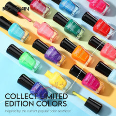 Morovan nail polish set glossy finish for long-lasting shine and easy manicures.