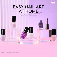 Morovan lavender shade swatches showing versatile at-home manicure options.