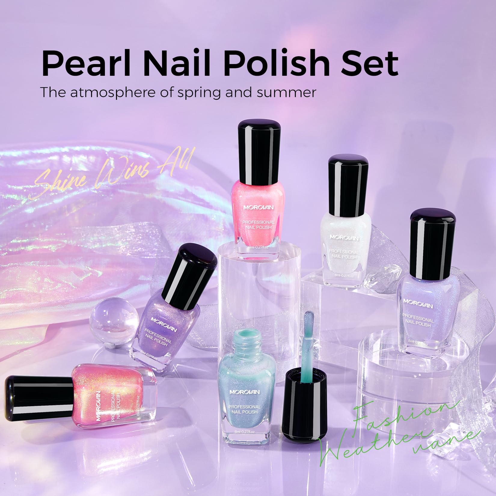 Morovan blue mermaid shimmer nail polish for vibrant nail art
