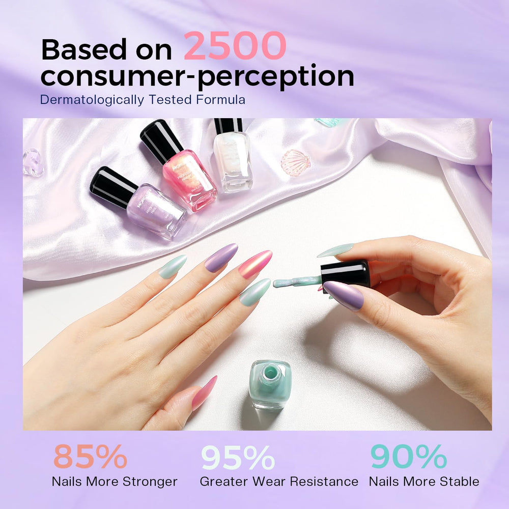 Morovan light pink pearl polish for delicate spring looks
